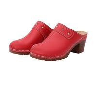 Genérico Sandalias Mujer, Zapatillas Cómodas De Talón Grueso, Chanclas Estilo Diario Sin Exageración, Calzado Ventilado Versátil Que Se Integra Fácilmente En La Vida Cotidiana（Rojo，36）