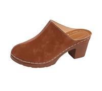 Genérico Sandalias Mujer, Zapatillas Cómodas De Talón Grueso, Chanclas Veraniegas De Sensación Ligera, Calzado Ventilado Fresco Ideal Para Las Mañanas Y Tardes Calurosas（Marrón，36）