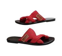 Genérico Sandalias Mujer Zapatillas De Fondo Plano Para Mujeres, Resistencia Probada Ante El Sol Directo Que No Pierde Su Tonalidad Ni Su Textura Con La Exposición Diaria Al Aire Libre 2