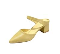 Genérico Sandalias Mule para Mujer con Tacón Medio De Bloque | Punta Puntiaguda Destalonado Sandalias De Verano, Sin Cordones Zapatos De Vestir Para Oficina, Citas Y Atuendos Casuales