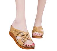 Genérico Sandalias Negras Ortopedicas Zapatos Verano Mujer Outdoor Fashion Heels Femenino Casual Slippers High On Shoes and Shoes Slippers Sandalias Goma Mujer Zapatos Verano Comodos (Brown,36)