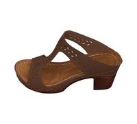 Genérico Sandalias Negras Tacon Pies Anchos Marrones Mujer Zapatillas de Verano para Mujer con Gruesa,Punta Abierta,de Pez,Hebilla Hueca,Tacón,Gruesas Sandalias Minimalistas (Grey,36)