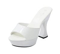 Genérico Sandalias Negras Tacon Sandalias Mujer Plataforma para Mujer Damas Tacón Grueso Tacón Casual Bohemio Zapatos de Playa Sippers de ó Verano Zapatillas (White,37)