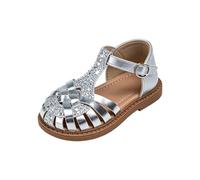 Genérico Sandalias Niño Antideslizantes Planas Zapatos Niño Suaves Ligeras Sandalias Verano Comodas Zapatos Playa Deportivas Piscina Sandalia （Silver, 31 Little Child