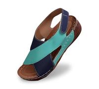 Genérico Sandalias Ortopedicas Mujer Verano Comodas Plataformasandalias Cuña Deportivas Senderismo CamperAntideslizantes de Playa Zapatillas con Punta Abierta Transpirables (Sky Blue, 42)