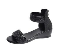 Genérico Sandalias Ortopedicas Mujer Verano Cómodas Zapatos Women Shoes Adult Female Long Slipper Socks For Women Summer Solid Color Casual Toe Flat Soft Sandalia Dorada Mujer (Black,41)