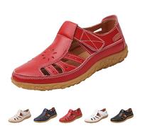 Generico Sandalias ortopédicas para mujer de verano, punta cerrada, zapatos casuales, transpirables, de fondo grueso, planta ancha, sandalias vintage elegantes con punta cerrada, caminata, moda suave