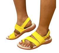 Genérico Sandalias ortopédicas para mujer sandalias de cuña antideslizantes cómodas para caminar tiempo libre secado rápido zapatos de salud zapatillas de deporte (Yellow, 39)