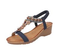 Genérico Sandalias Ortopédicas Zapatos De Tacón Para Mujer Sandalias Para Mujer De Cuero Deportivas Estilo Bohemio Veraniego Cómodas Antideslizantes Y Transpirables Con Punta Abierta Y Tacón Cuña