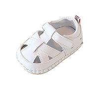 Genérico Sandalias para bebé con transpirables primeros zapatos niños niñas diseño puntera cerrada ideal uso diario casual primavera verano (White, 20 Infant)