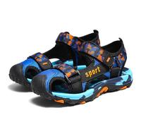 Genérico Sandalias para exploraciones al exterior calzado ligero y transpirable ideal para niños de a doce años diseño versátil con correas ajustables duraderas para temporadas (Black, 35 Big Kids)