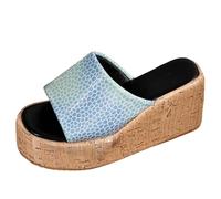 Genérico Sandalias Para Mujer De Verano Mujer Con Cuña Y Gruesa Zapatillas Informales Pez Comodas Plataforma Zapatos Comodos Chanclas Casa Zapato Cuñas Playa Vestir Sandalia Comoda Ortopedicas Azul