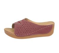 Genérico Sandalias Para Mujer Moda Casual Casuales De Verano Con Tacón Y Cuña Hueca Zapatos Ortopedicos Sandalia Comoda Zapato Ortopedico Ortopedicas Zapatillas Casa Playa Comodos Senderismo Rojo 38