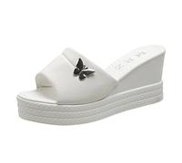 Genérico Sandalias Para Mujer Ocio Verano Matsuke Gruesa Elevadas Comodas Vestir Negras Cuña Zapatos Plataforma Con Negra Ortopedicas Comodos Cuñas Chanclas Sandalia Comoda Dorados Zapatillas