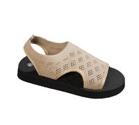 Genérico - Sandalias para mujer, verano, cómodas, de malla de punto, suela plana, tapas, Slip On à Poner, Punta abierta, Tacón abierto, Zapato para mujer, verano, exterior, caminar, diario, playa