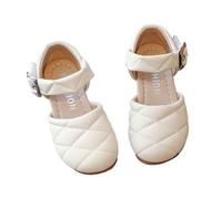 Genérico Sandalias para niñas cómodas ligeras transpirables exteriores verano con para niños pequeños adolescentes doce meses catorce años (Beige, 32)