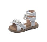 Genérico Sandalias para niñas con de cristal punta abierta y correas ajustables para verano diseñadas para pequeñas princesas que buscan comodidad y estilo en sus días al libre (Silver, 33 Big Kids)