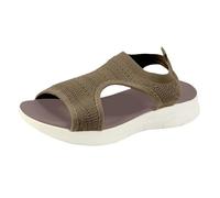 Genérico Sandalias planas cómodas para mujer con punta puntiaguda zapatos casuales de verano con tacón bajo grande disponible directamente desde nuestra fábrica, café, 40 EU