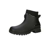 Genérico Sandalias planas con soporte para arco corto de lluvia botas para mujer Ankle Rainboot Garden Boot Ladies Rubber Outside Work with Comfort and Zuecos Flexible Cuero, Le Noir, 38 EU
