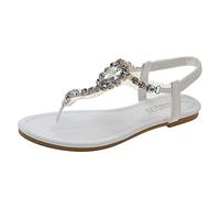 Genérico Sandalias Planas Mujer Comodas Sandalias de Verano Zapatos de Mujer,Tira Plana A La con Playa con Correa Elástica Perforada Cuñas Verano Sandalia (White,39)
