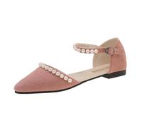 Genérico Sandalias Planas Mujer Cómodas Sandalias Marrones Baotou Para Mujer,Estilo Veraniego 2026 Estilo Francés con,Plana Y Falda,Zapatos Individuales con Cuña (Pink,35)