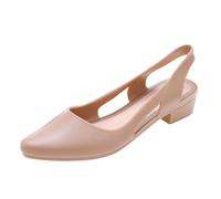 Genérico Sandalias Planas Mujer Pies Anchos Sandalias dedo Mujeres Jelly Mujeres Close Toe Pure Color Hollow Out Pumps Y Zapatos Casuales para Sandalia Cuero Mujer (Pink,38)