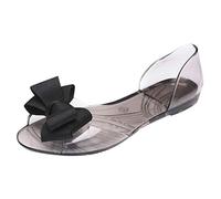 Genérico Sandalias Planas Mujer Pies Anchos Verano Comodas Tee Open Women Summer Sandls Mouth On Shoes Jelly Big Fish Women'S Sandalias Sandalia de Tacon Plateadas Rojas Mujer (Black,38)