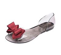 Genérico Sandalias Planas Mujer Pies Anchos Verano Comodas Tee Open Women Summer Sandls Mouth On Shoes Jelly Big Fish Women'S Sandalias Sandalia de Tacon Plateadas Rojas Mujer (Red,38)