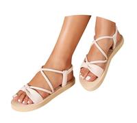 Genérico Sandalias Planas Mujer Pies Anchos Verano Vestir Women's Round Head Thick Bottom Hollow out Wear Clip Toe Thick Bottom Slope Heel Slippers Sandalia Negra Zapatos de Verano (Light Yellow,39)