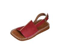 Genérico Sandalias Planas Mujer Sandalias de Verano Mujer Gruesas de Verano para,Con Hebilla Grande,Pez,Punta Abierta,para Playa Confort Zapatos (Red,41)