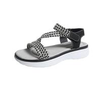 Genérico Sandalias Planas Mujer Sandalias de Verano Mujer Nuevas Planas de Verano para,Cómodas,Informales Y Con Puntera Abierta. Sandalia Montaña Senderismo (Black,37)