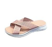 Genérico Sandalias Planas Mujer Verano Pies Anchos Barefoot Pantuflas Deportivas Cómodas para Mujer,Estilo Playero,de Malla con de Pez,Informales Zapatos Comodos Verano Sandalias (Red,37)