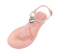 Genérico Sandalias Planas Mujer Verano Pies Anchos Barefoot Sandalias Buckle Strap Fashion Shoes Femenino Casual Round Toe Las Femeninas Sandalia de Cuña Mujer Negras (Pink,39)