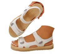 Genérico Sandalias Planas Mujer Verano Pies Anchos Blancas Sandalias de con Una Sola Tira,Estilo Casual Y A La para Mujer. Sandalia 43 Planas Verano (White,40)