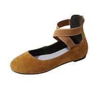 Genérico Sandalias Planas Mujer Verano Pies Anchos Cómodas Singles Elastic Strap Causal Flat For Women Fashion Shoes Sandals Ladies Women'S Sandalias Doradas Tacon Verano Mujer (Brown,42)