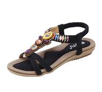 Genérico Sandalias Planas Mujer Verano Pies Anchos Dedo Zapatos Femeninos de Los Pies de Verano Los Fashions En La Pantufla Mujeres Cuñas Mujer Zapatillas Estar por Casa (Black,42)