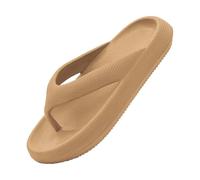 Genérico Sandalias Planas Mujer Verano Pies Anchos Marrones Chanclas,Zapatillas de Almohada para Mujeres Y Hombres,Sandalias Suaves,Cojín,Chanclas de Playa,Antideslizantes,(Khaki,38)