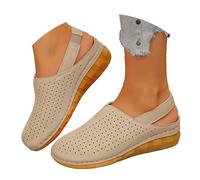 Genérico Sandalias Planas Mujer Verano Pies Anchos Vestir Women'S Sandals With Closed Toe And Buckle Closure For Casual Wear In Plus Sizes Cuñas Negras Mujer Sandalia Verano Cuña (Khaki,37)