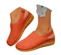 Genérico Sandalias Planas Mujer Verano Pies Anchos Vestir Women'S Sandals With Closed Toe And Buckle Closure For Casual Wear In Plus Sizes Cuñas Negras Mujer Sandalia Verano Cuña (Orange,39)