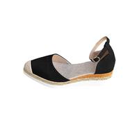 Genérico Sandalias Planas Mujer Verano Zapato Verano Mujer Sandalias Informales con Hebilla Lateral Y Inclinada para,de A La para,Cerradas (Black,42)