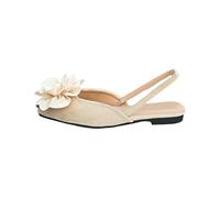 Genérico Sandalias Planas Negras Sandalias Barefoot Mujer de Mujer Con Punta Cerrada,Hueca,Puntera Puntiaguda,Flores,Elásticas,Sin Cordones,Plana Y Cómodas. Sandalia deportivas (Beige,40)