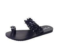 Genérico Sandalias Planas Negras Sandalias Blancas Mujer Zapatos de Diseñador de Criaturas Personalizado,Cuadradas para Mujeres Y Damas,Zapatillas Planas,Mujeres (Black,40)