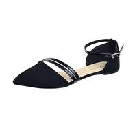 Genérico Sandalias Planas Negras Sandalias Mujer Tacon Flat Singles Lazy Work Zapatos de Mujer Zapatos Causales Ladies Puntiaguó Femeninas Sandalia Negra (Black,41)