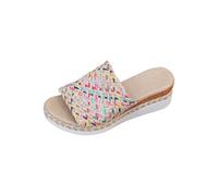 Genérico Sandalias Plataforma Mujer Cómodas Zapato Verano Pantuflas de Verano Para Mujer,Nuevas,con Gruesa,Punta Abierta,de Pez,Una Palabra,con Cuerda,Sandalias Cerradas Zapatos (Pink,41)