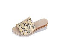 Genérico Sandalias Plataforma Mujer Cómodas Zapato Verano Pantuflas de Verano Para Mujer,Nuevas,con Gruesa,Punta Abierta,de Pez,Una Palabra,con Cuerda,Sandalias Cerradas (Yellow,43)