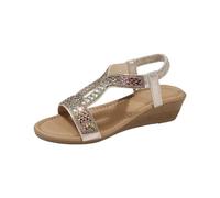 Genérico Sandalias Plataforma Mujer Pies Anchos para Playa Sandalias de Cuña para Mujer,Cómodas Y Brillantes,con Punta Abierta,Ideales Bodas Y Vestidos de Cuña Zapatos (Beige,39)
