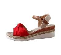 Genérico Sandalias Plataforma Mujer Pies Anchos Verano Cuña Sandalias Nuevas para Mujer,con Y Gruesa,Ligeras E Informales,con de Pez Sandalia Negra Zapatos Verano 2026 (Red,40)