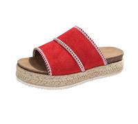 Genérico Sandalias Plataforma Mujer Sandalias Comodas Zapatillas de Mujer Para Primavera,Verano Y Otoño,con Una Sola Palabra,con de Pez,Para Uso Exterior,Senderismo (Red,41)