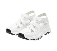Genérico Sandalias Plataforma Mujer Verano Cómodas Playa Sandalias Informales con Hebilla Lateral Y Inclinada para Mujer,de Verano A La para,Sandalia Negra (White,43)