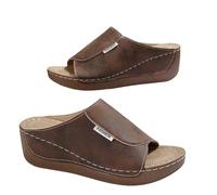 Genérico Sandalias Plataforma Mujer Verano Zapatos Verano Sandalias Ortopédicas de Cuña Cómodas Para Mujer,Transpirables,de,Color Liso,con,Sin Confort (Brown,43)